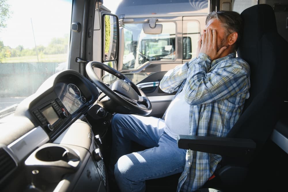 A fatigue truck driver